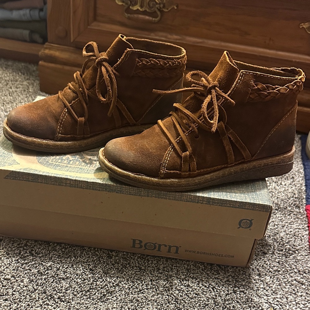 Born Brown Leather Ankle Boots
